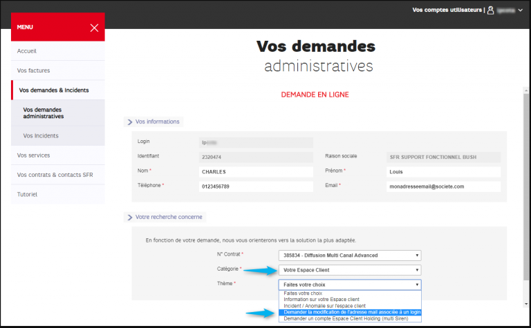 Comment Changer D Adresse Mail Sur Free Extranet SFR : Modifier l'adresse email d'un compte