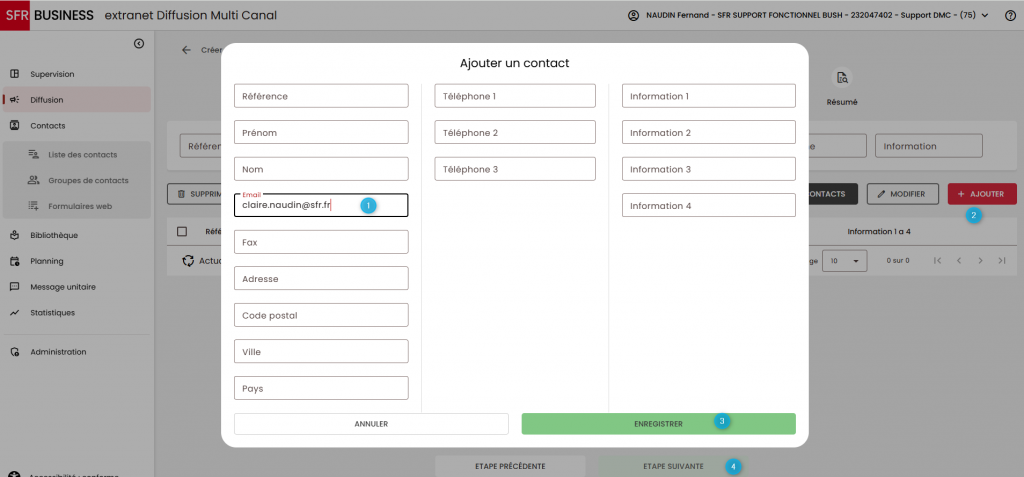 cette image montre comment enregistrer un contact