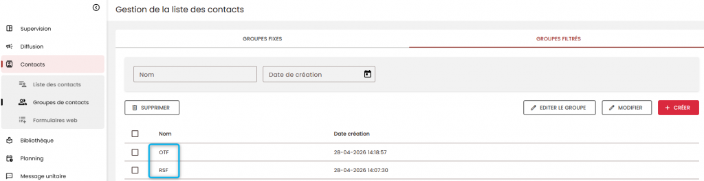 cette image montre 2 goupes