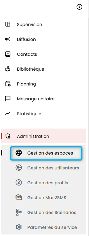 Cette image montre la colonne des menus.