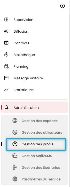 Cet image nous pr&eacute;sente le menu d&eacute;roulant de DMC.