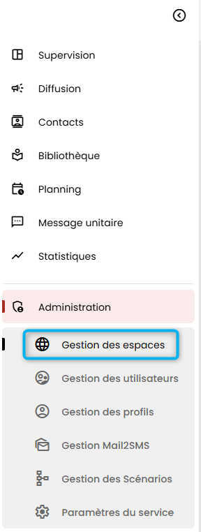 Cet &eacute;cran pr&eacute;sente la colonne des menus.