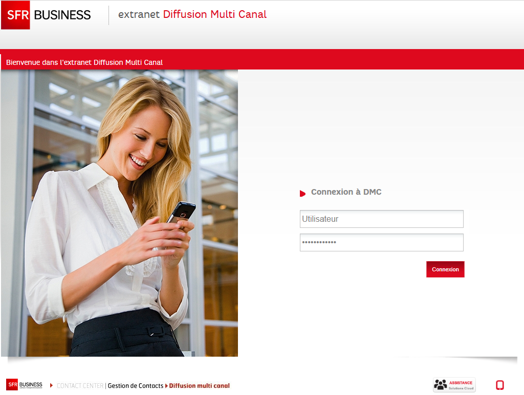 Cette image est la page de connexion &agrave; votre DMC via la gestion directe.