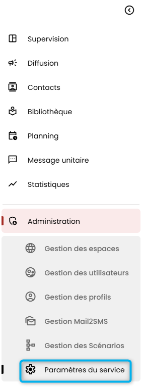 Cette image pr&eacute;sente la colonne des menus.