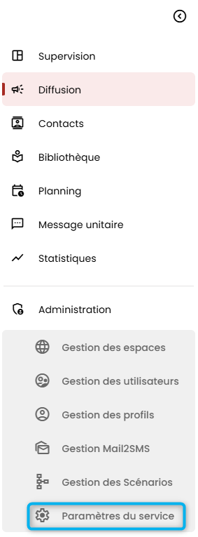 Cette image nous pr&eacute;sente le menu d&eacute;roulant du DMC